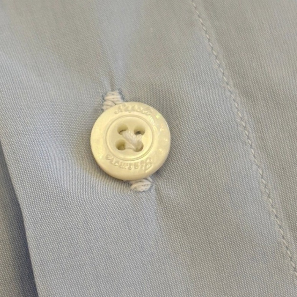 Finamore 1925 Napoli Dress Shirt Mens 18/45 Button Up Italy Cotton Light Blue - Picture 7 of 16